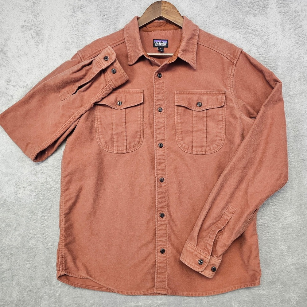 Patagonia Organic Cotton Shacket Mens M Brown Heavyweight Overshirt Workwear